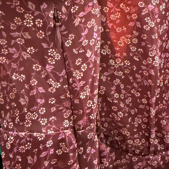 Outerknown Floral Mini Dress Size XS Purple Wine NWT Sustainable Surf Brand - Picture 5 of 7